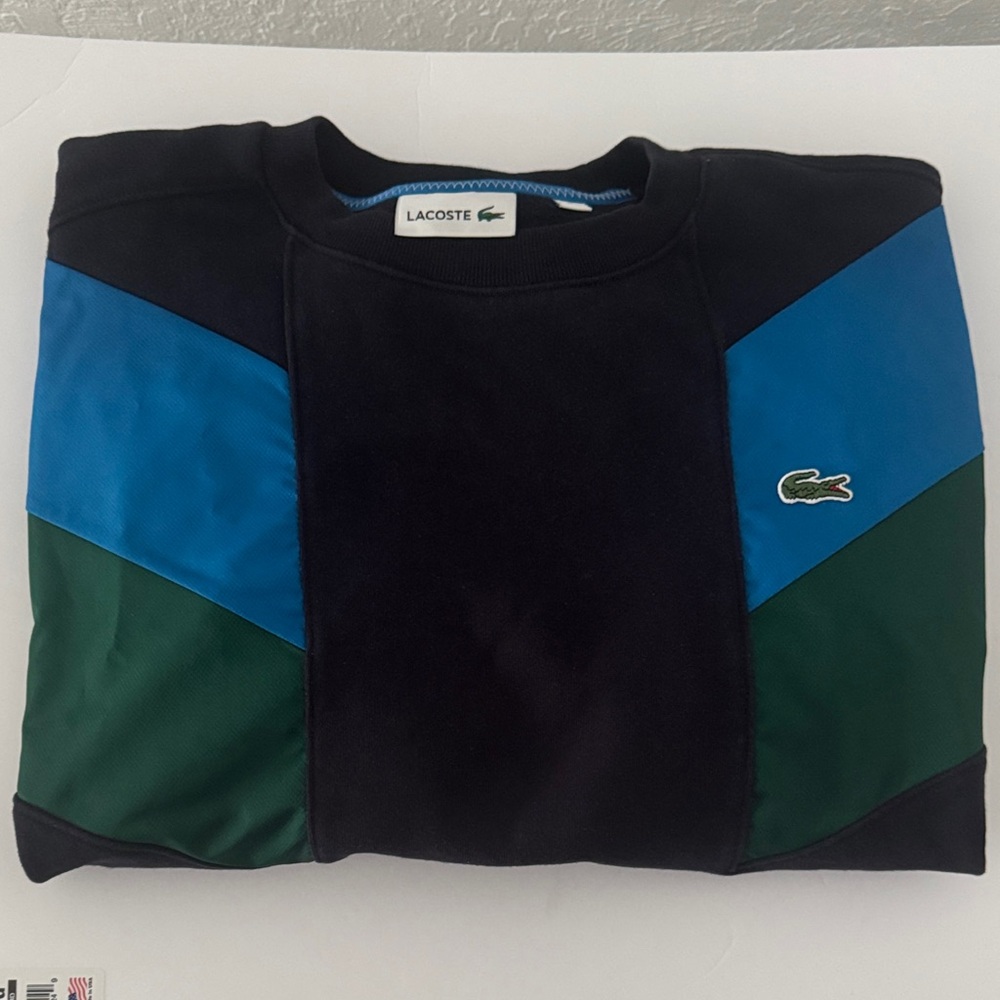 Lacoste Men's Sweater in Black, Blue, and Green